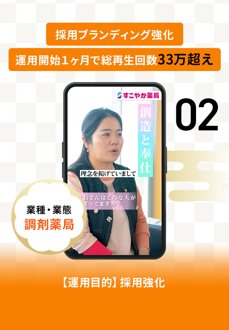 フォロワー数1.7万人増加。求人お問い合わせ50件獲得。毎動画に20〜30名、1日の集客効果。業種・業態：飲食店経営者。運用目的：採用強化・集客促進。