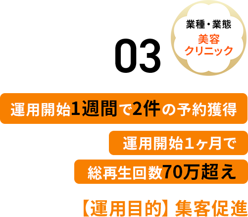 フォロワー数4,100人増加。求人お問い合わせ50件獲得。採用のお問い合わせ20〜30件獲得。業種・業態：介護。運用目的：介護士の採用。